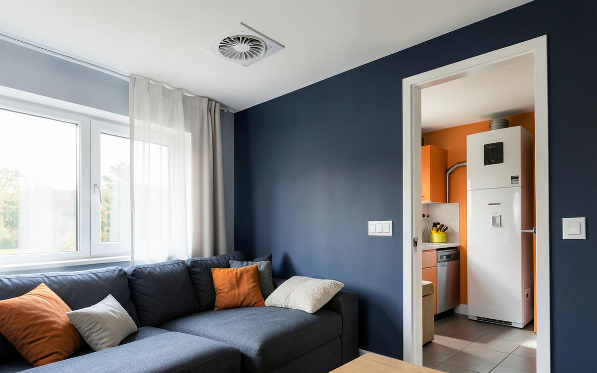 Ventilationsdon och aggregat i en modern svensk bostad