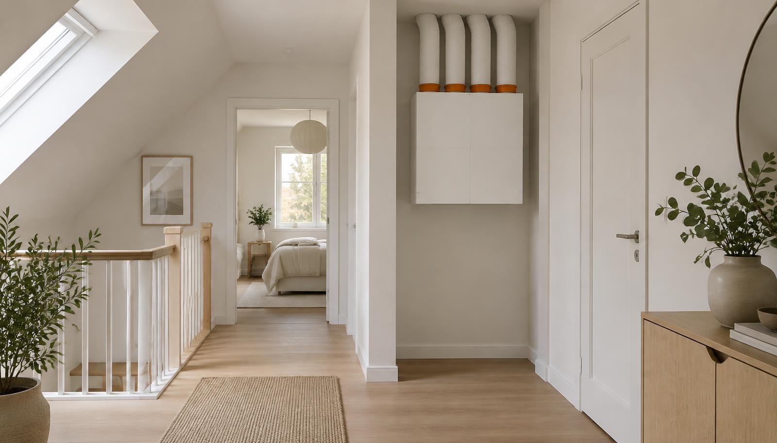Installerat TohusFlex ventilationssystem i ett modernt hem
